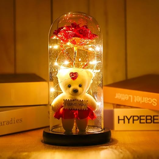 Romantična lampa sa ružom i medom