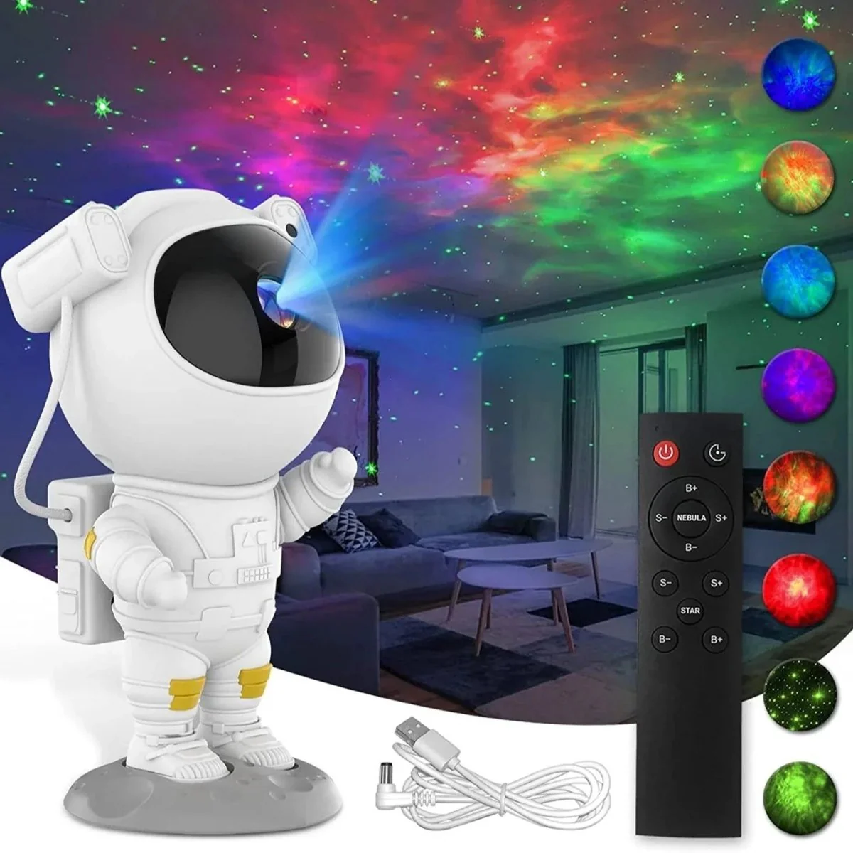Zvezdano nebo Galaxy projektor Astronaut